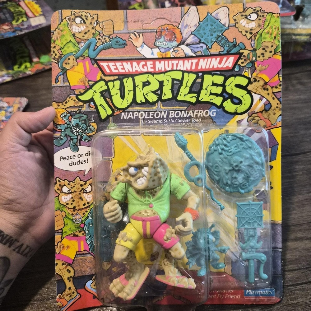 Rare 1990 TMNT Napoleon Bonafrog MOC Sealed Vintage Playmates Action Figure